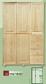dřevěná šatní skříň CLASSIC 4 z masivu borovice