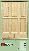 dřevěná šatní skříň CLASSIC 7 z masivu borovice
