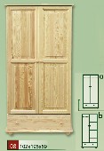 dřevěná šatní skříň CLASSIC 8a z masivu borovice