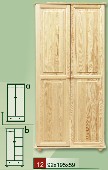 dřevěná šatní skříň CLASSIC 12a z masivu borovice