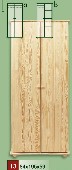 dřevěná šatní skříň CLASSIC 13b z masivu borovice