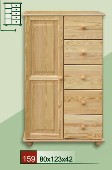 dřevěná komoda CLASSIC 159 z masivu borovice