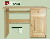 dřevěný psací stůl CLASSIC 190 z masivu borovice
