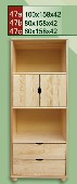 dřevěný regál knihovna CLASSIC 47 z masivu borovice