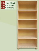 dřevěný regál knihovna CLASSIC 50 z masivu borovice