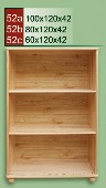 dřevěný regál knihovna CLASSIC 52 z masivu borovice
